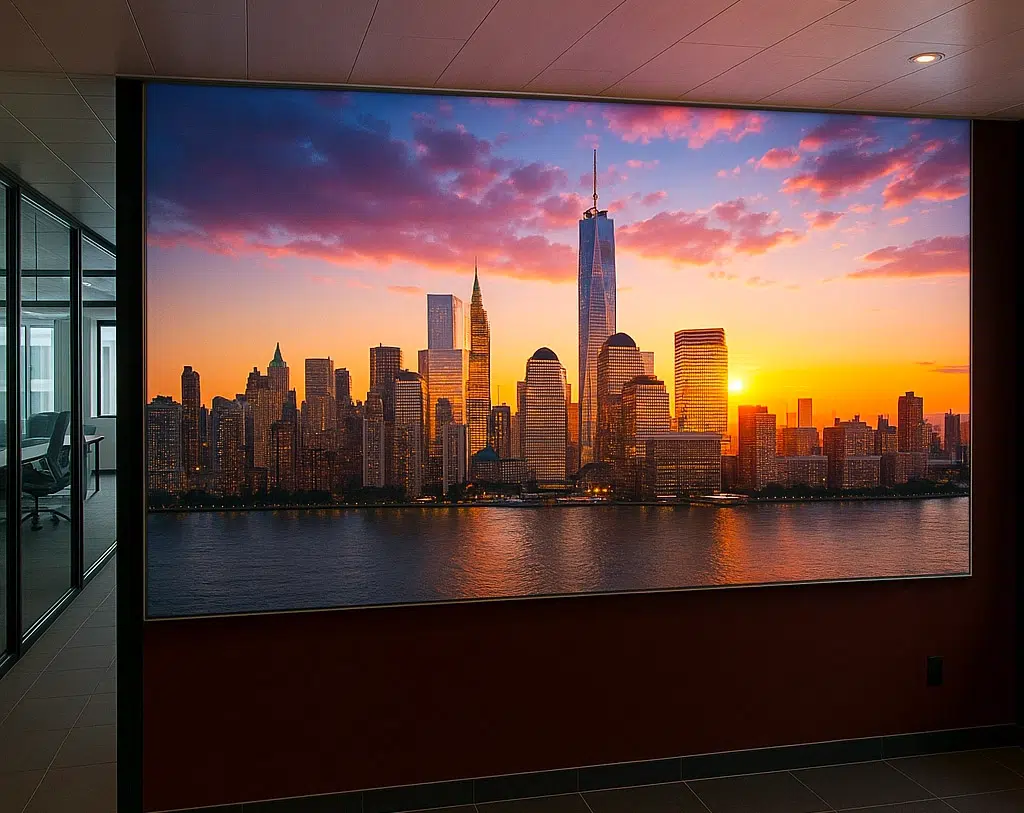 Backlit spandoek print op translucente banner gemonteerd in een aluminium kader (1)