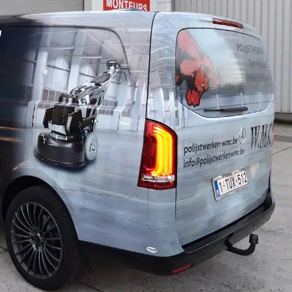 wrapping van een bestellwagen bouw belettering van een bestelwagen AMS Antwerpen