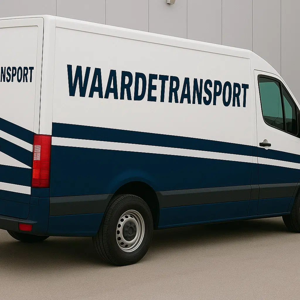Bestickering en belettering van een bankwagen waardetransport AMS